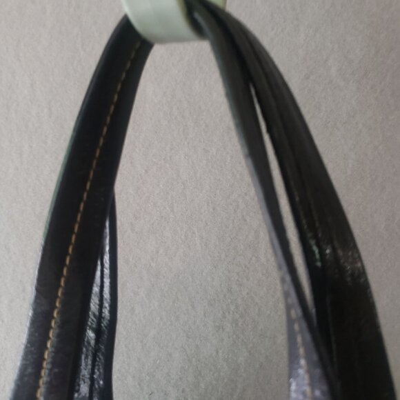 Dooney and Bourke Chiara Black Patent Leather Tote Pink Lining Large Handbag - Picture 14 of 16